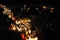 Candle lights on graves in cemetery in Poland on All SaintsÃ¢â¬â¢ Day or All SoulsÃ¢â¬â¢ Day or Halloween or Zaduszk